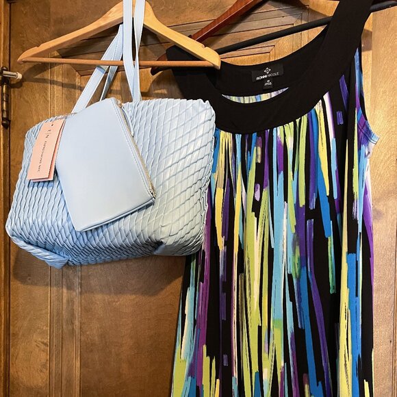 Rare EXPRESSIONS Eco Crossbody Tote Bag w/ Clutch & Ronni Nicole MIDI Dress! - Picture 10 of 16